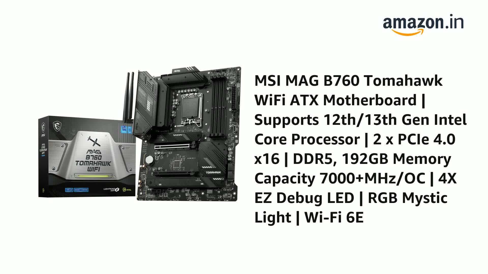Amazon.in: Buy MSI MAG B760 Tomahawk WiFi ATX Motherboard